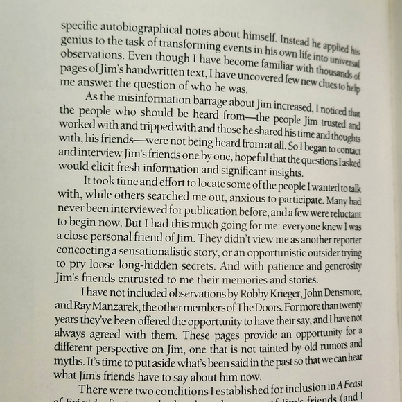 MORRISON: A Feast of Friends, 1991 First Printing, Softcover - Picture 6 of 16